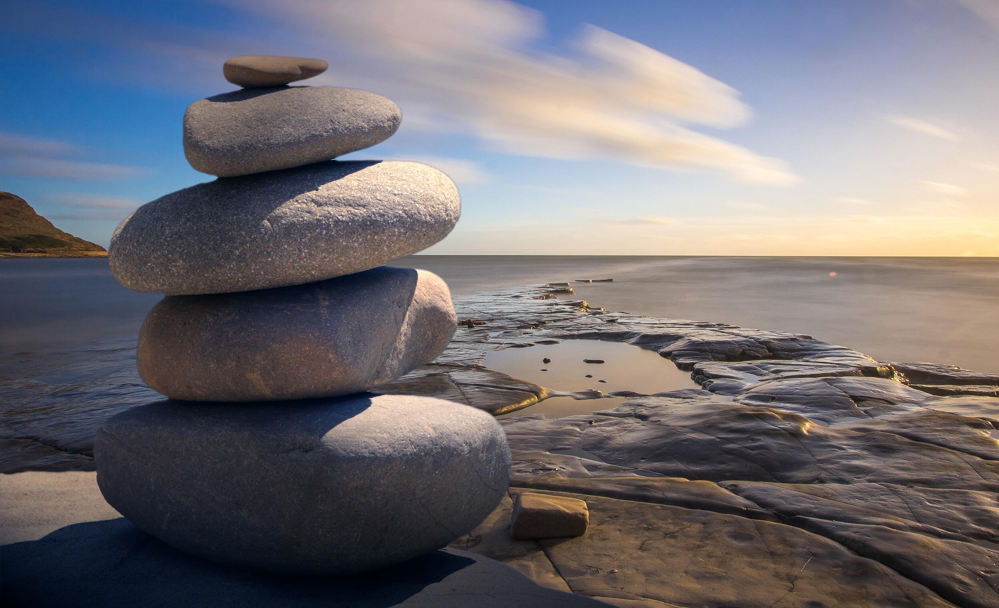 Stones piled on top of one another.