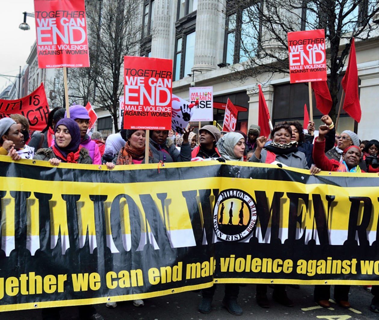 Image of women marching for women's rights