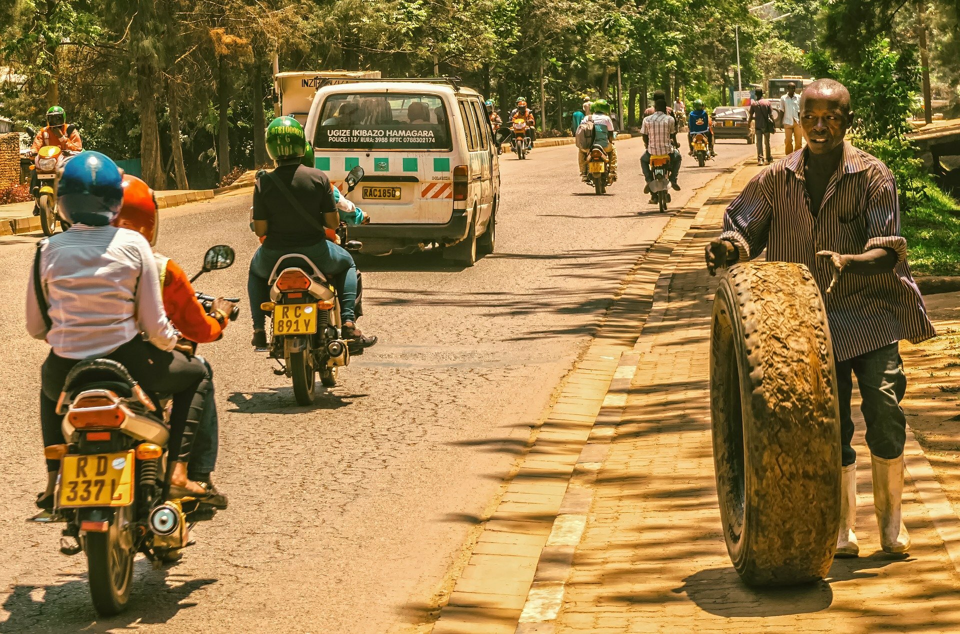 Photo of a busy road in Rwanda