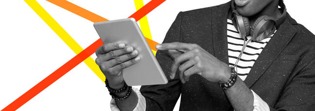 Young man using a tablet 