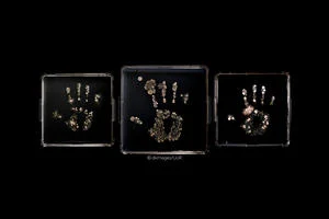 Hand imprints of microbes