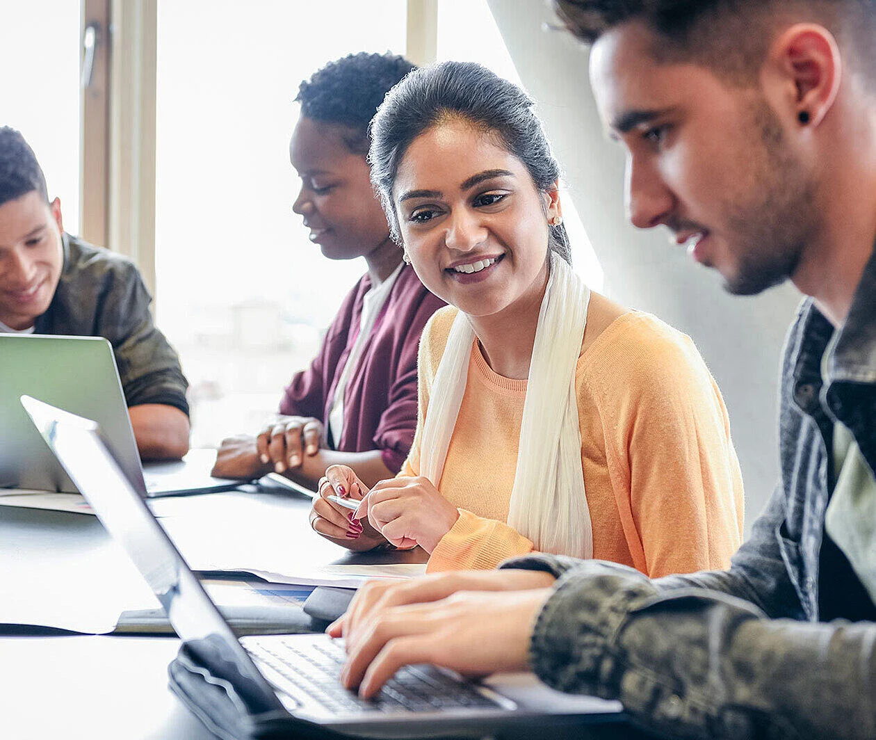 Students with laptops