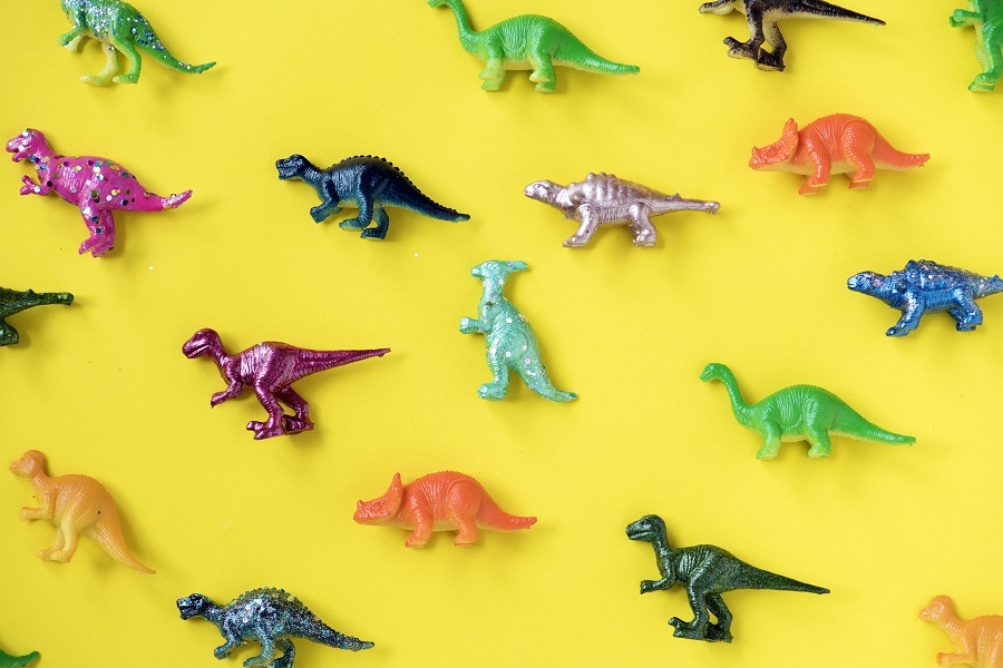 Collection of plastic dinosaurs