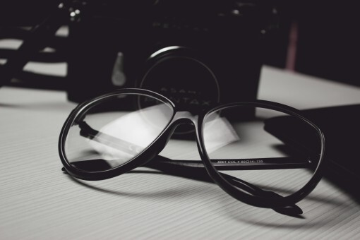 Glasses and book