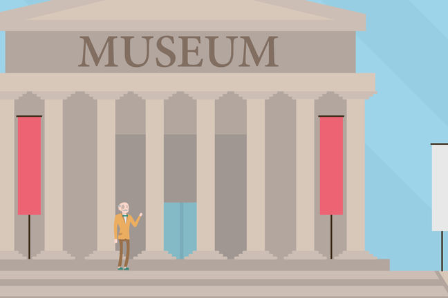 Arthur in front of his museum