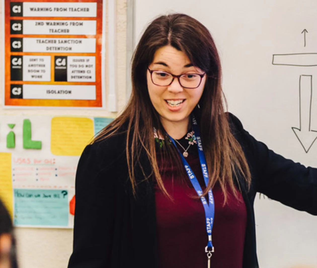 Image of a teacher teaching in a classroom