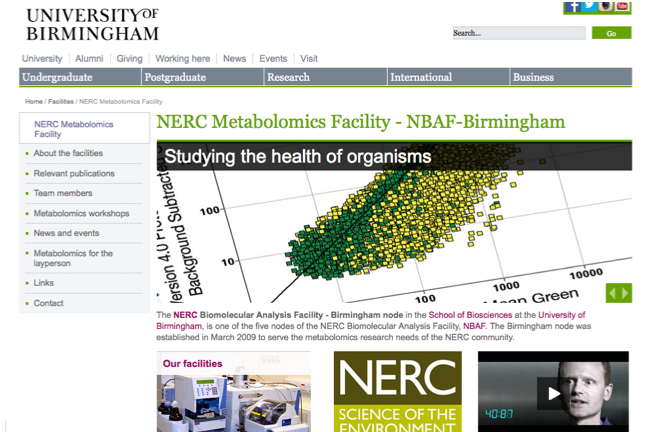 The NERC Metabolomics Facility – NBAF-B