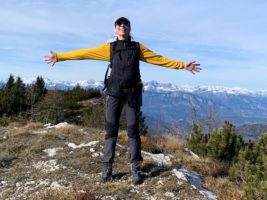 Sara Mondini on the top of Mt. Pasubio Italian Prealps