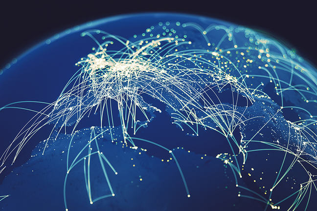 Global Connections (World map texture credits to NASA).