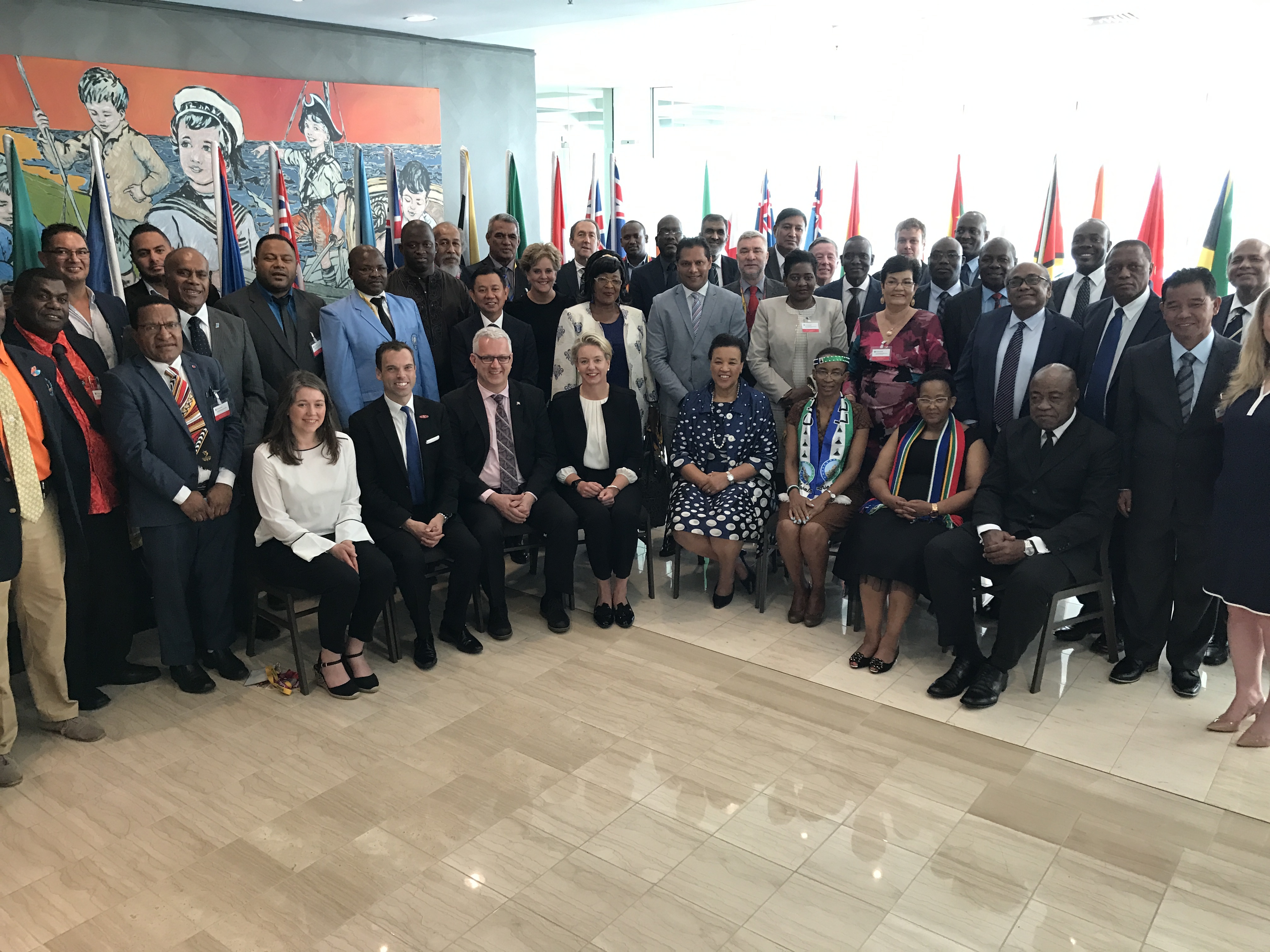 A group shot of the Commonwealth sports ministers