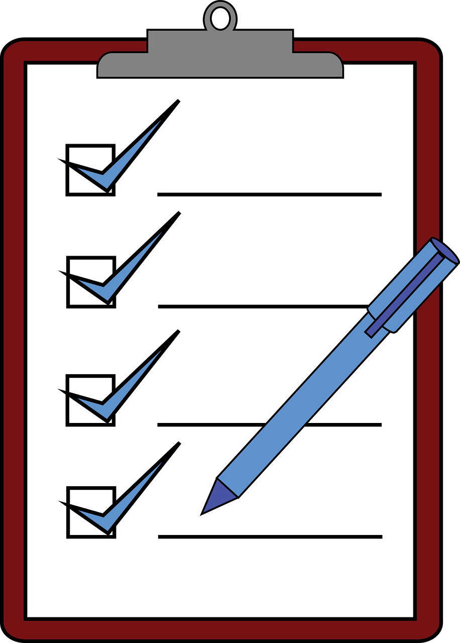 Checklist illustration with pen and boxes ticked