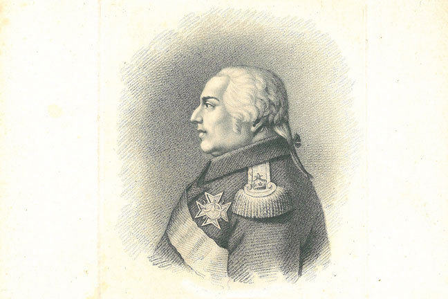 Engraved portrait of Louis XVIII