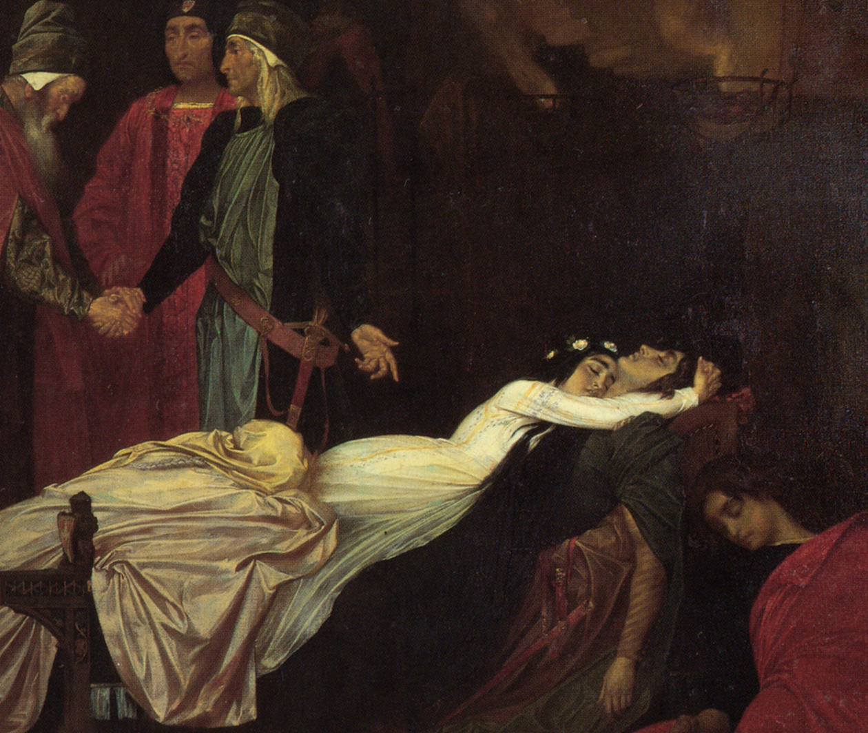 Juliet mourning over her dead lover, Romeo