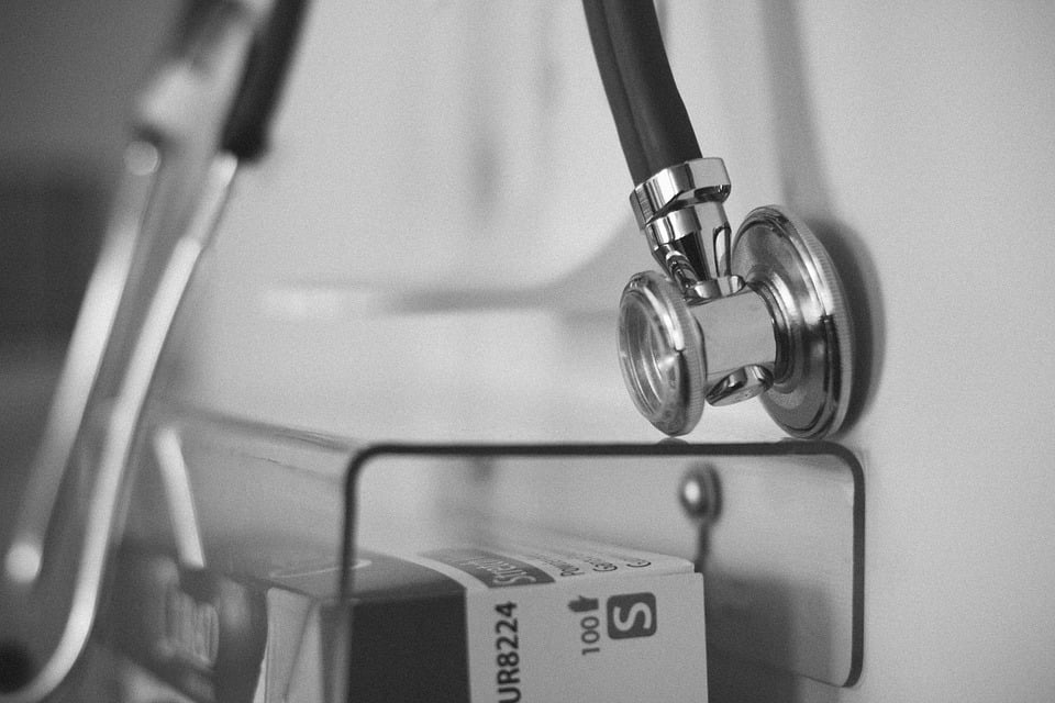 Black and white image of a Stethoscope