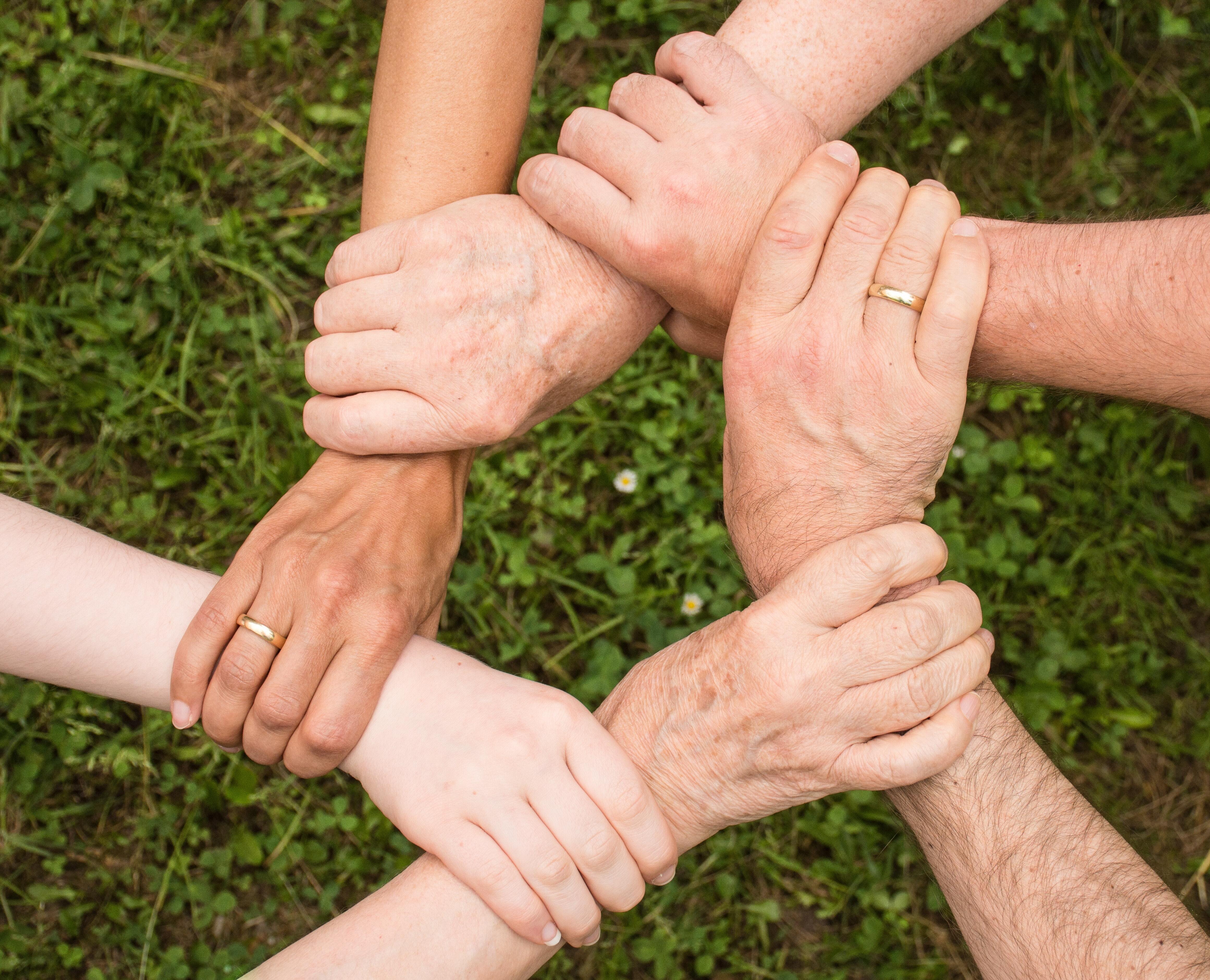 hands interconnected