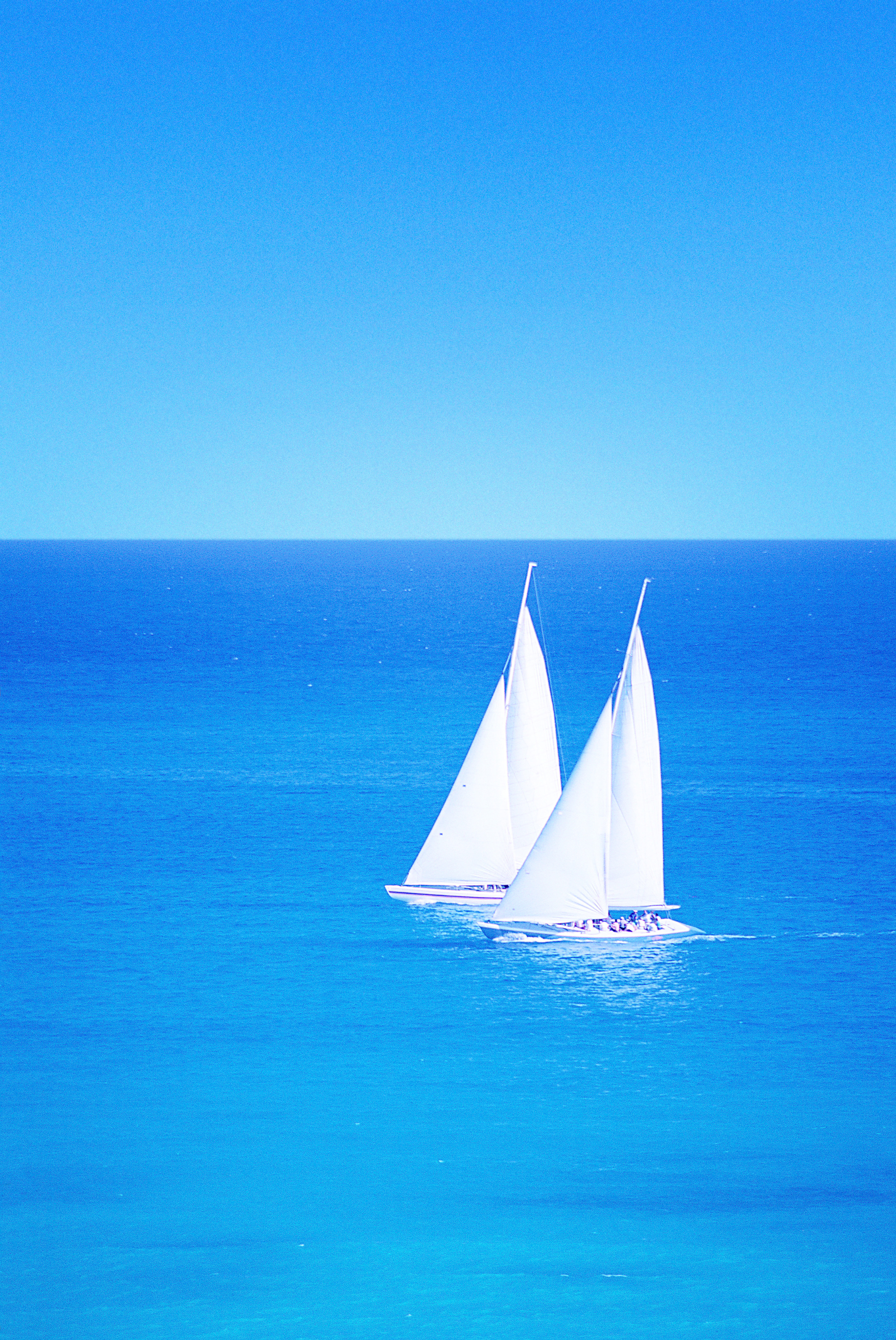 Two sailing boats on the sea