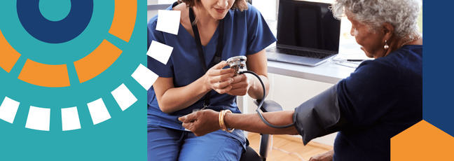 nurse talking to a patient during health research