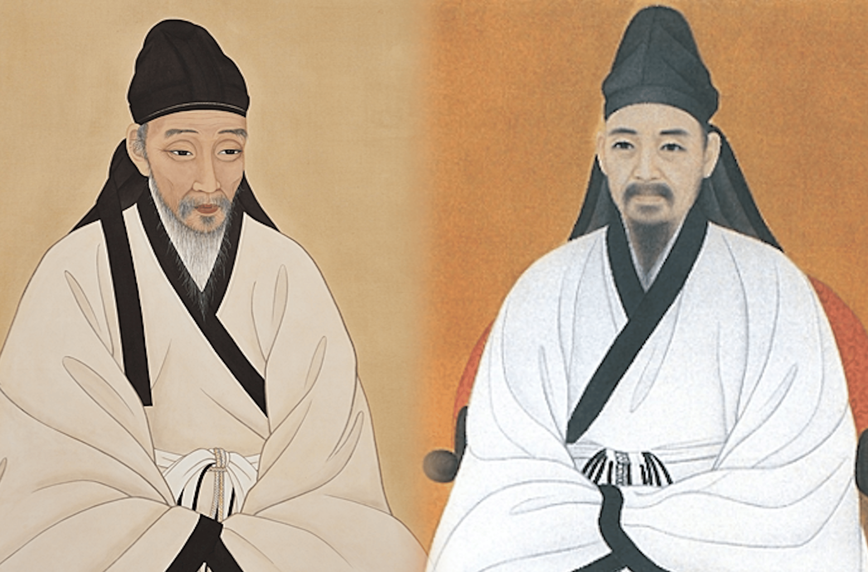 Portraits of Toegye and Yulgok respectively, two incredibly influential Korean philosophers.