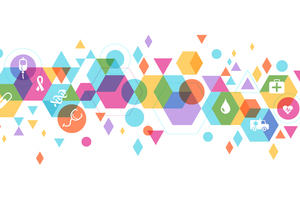 Photograph of the NHS logo.