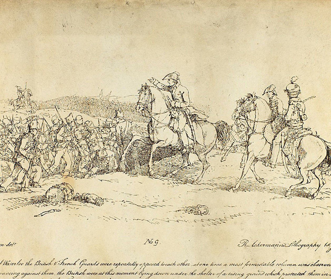 The Battle of Waterloo sketch by J Atkinson