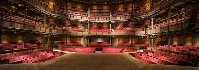 The view from the stage inside the Royal Shakespeare Theatre - the venue for the current production of Much Ado about Nothing (Love’s Labour’s Won)