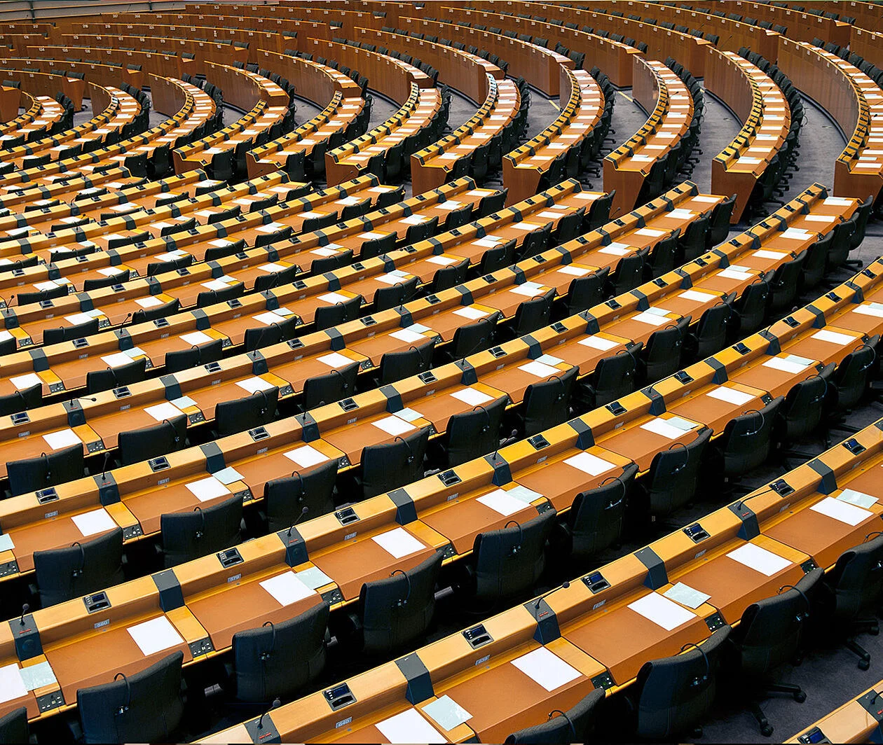 Seats in a parliamentary building