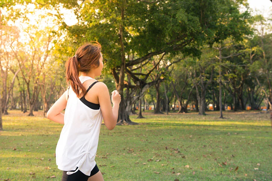 Woman jogging outside