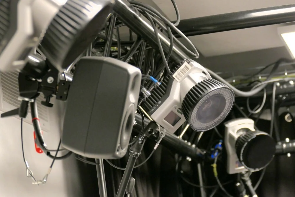 Motion capture cameras in the lab.