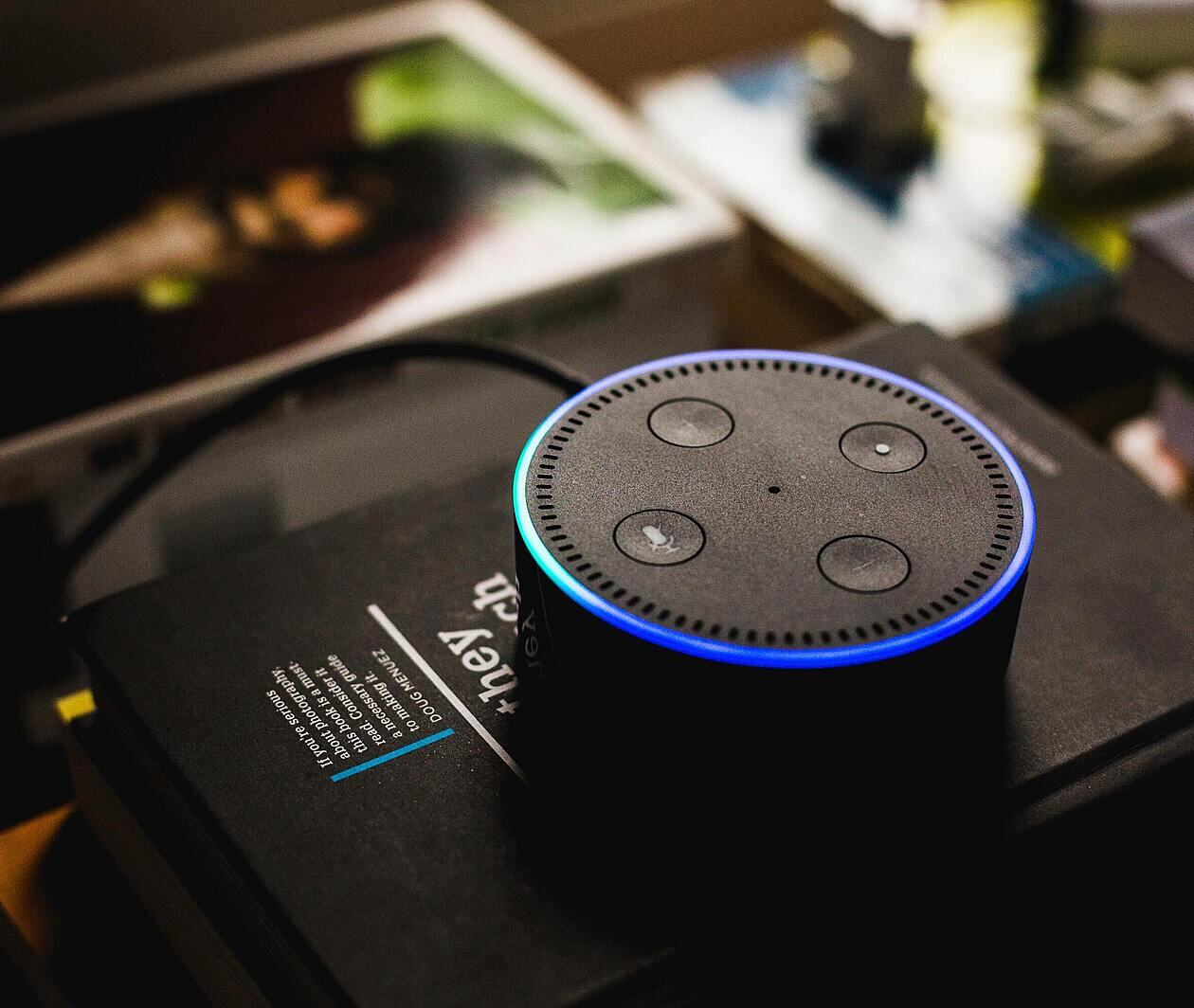 Echo Dot (Black) Voice-activated virtual assistant at Crutchfield