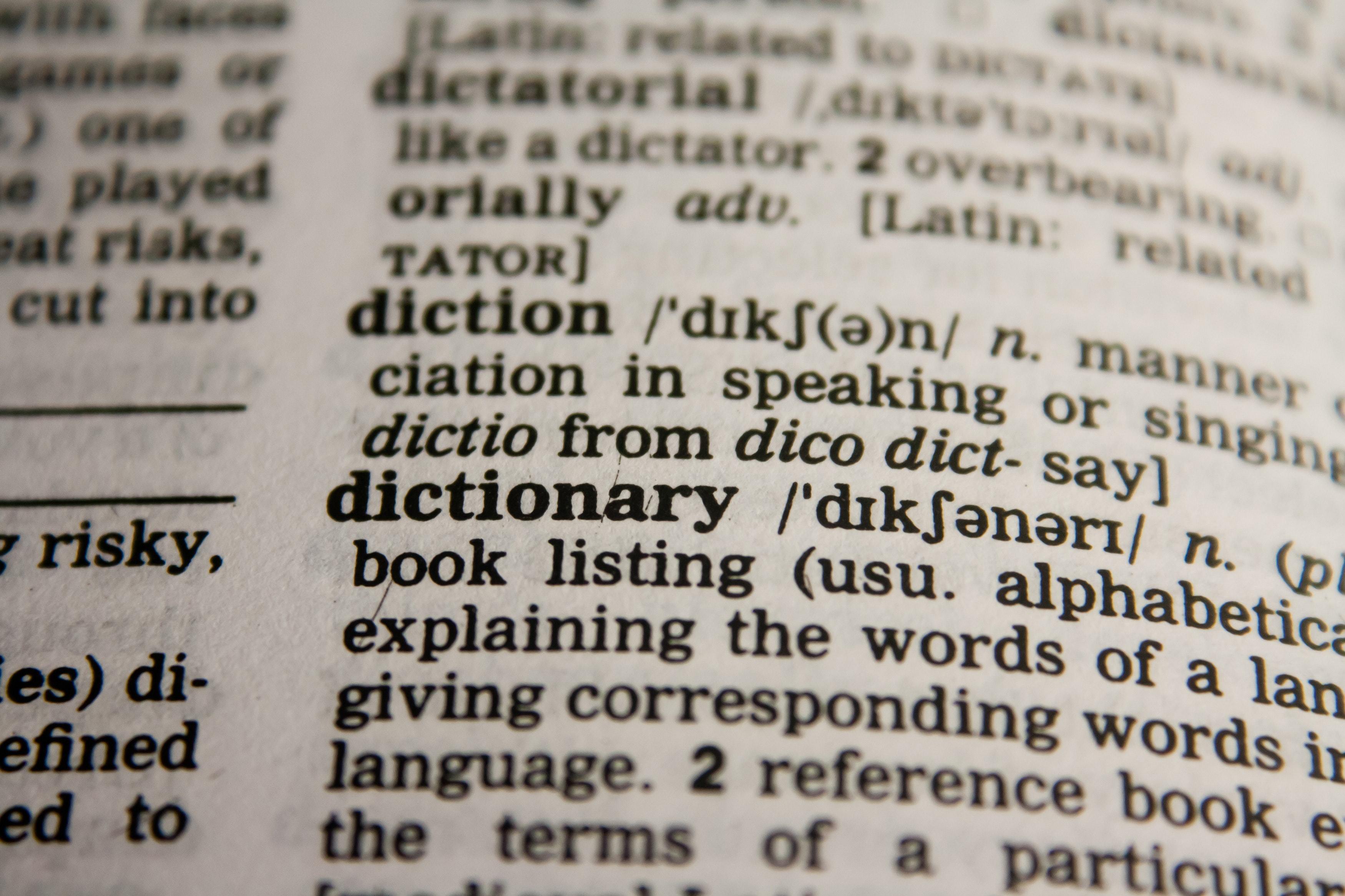 photo of a dictionary