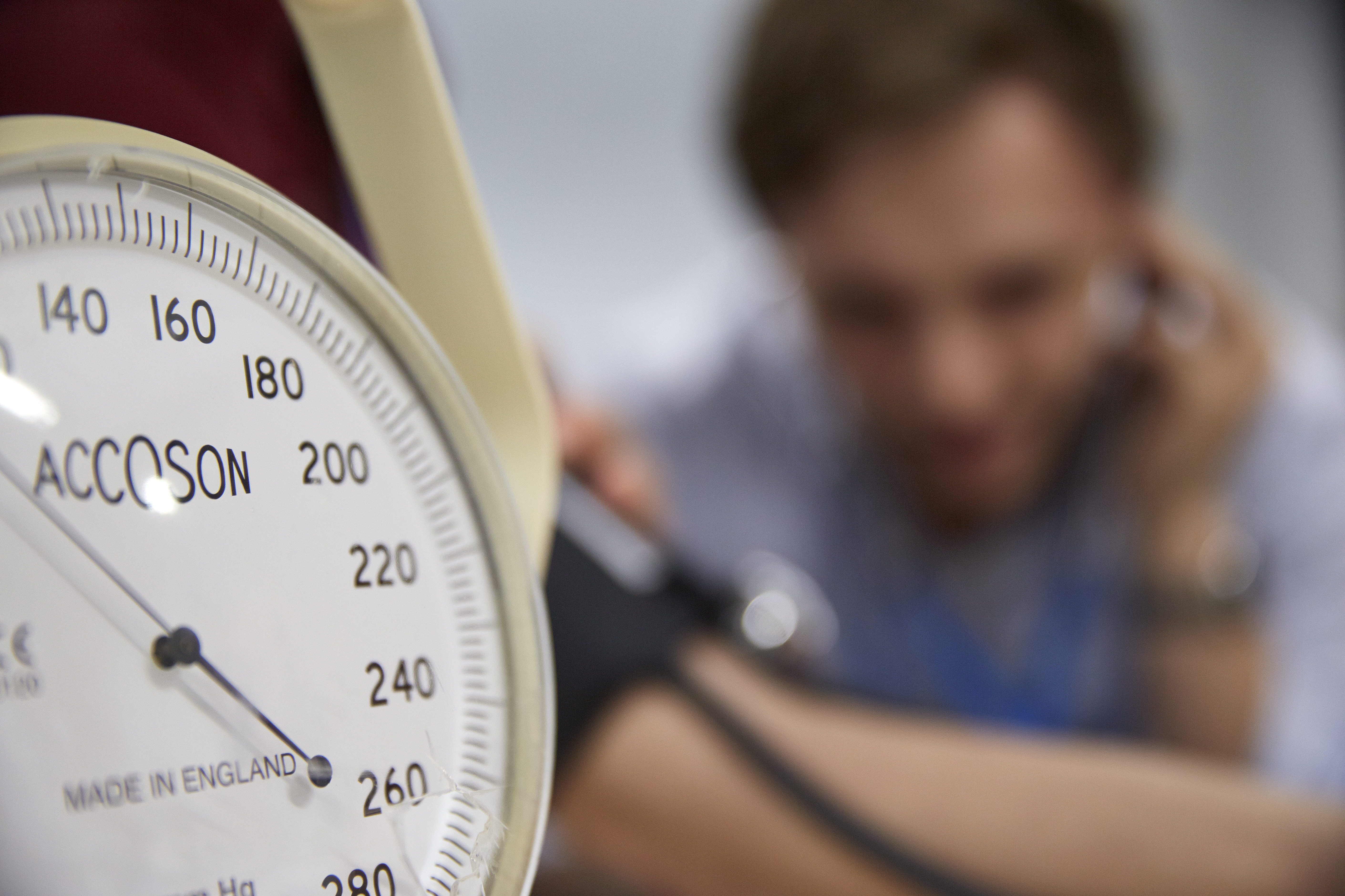 Close up of a blood pressure monitor