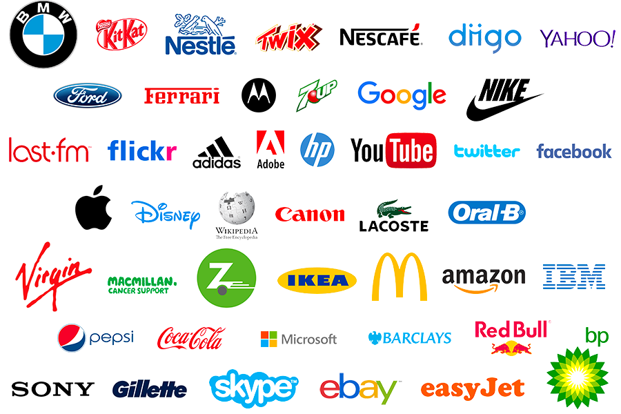 Collection of major company logos