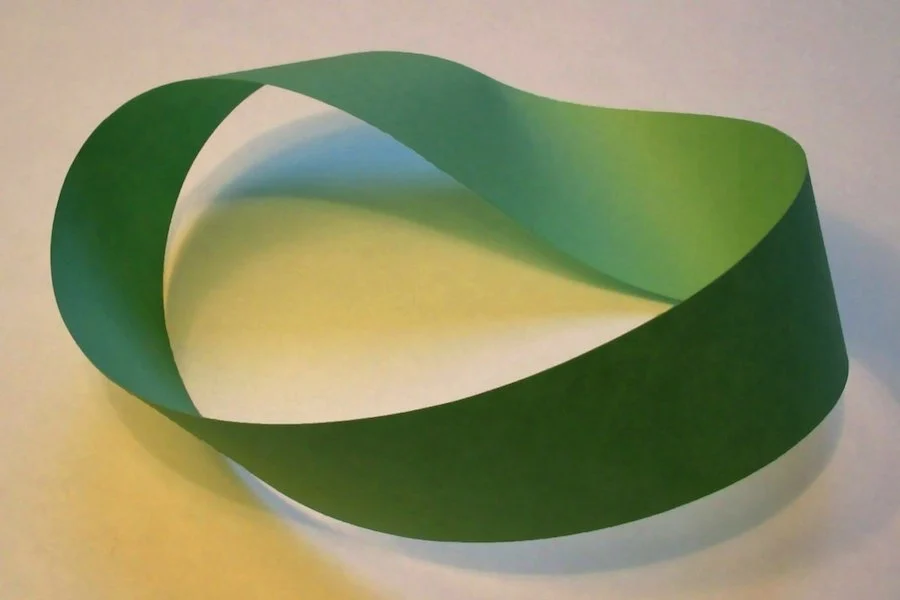 Green paper Möbius strip