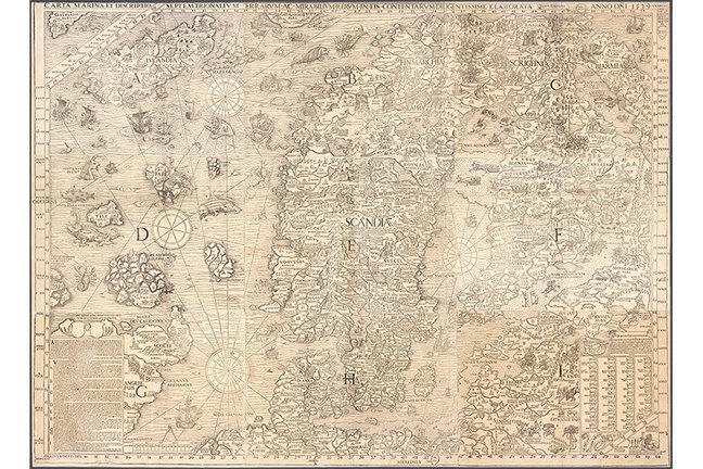 Carta Marina made by Magnus Olaus 1539 in Venice, Italy
