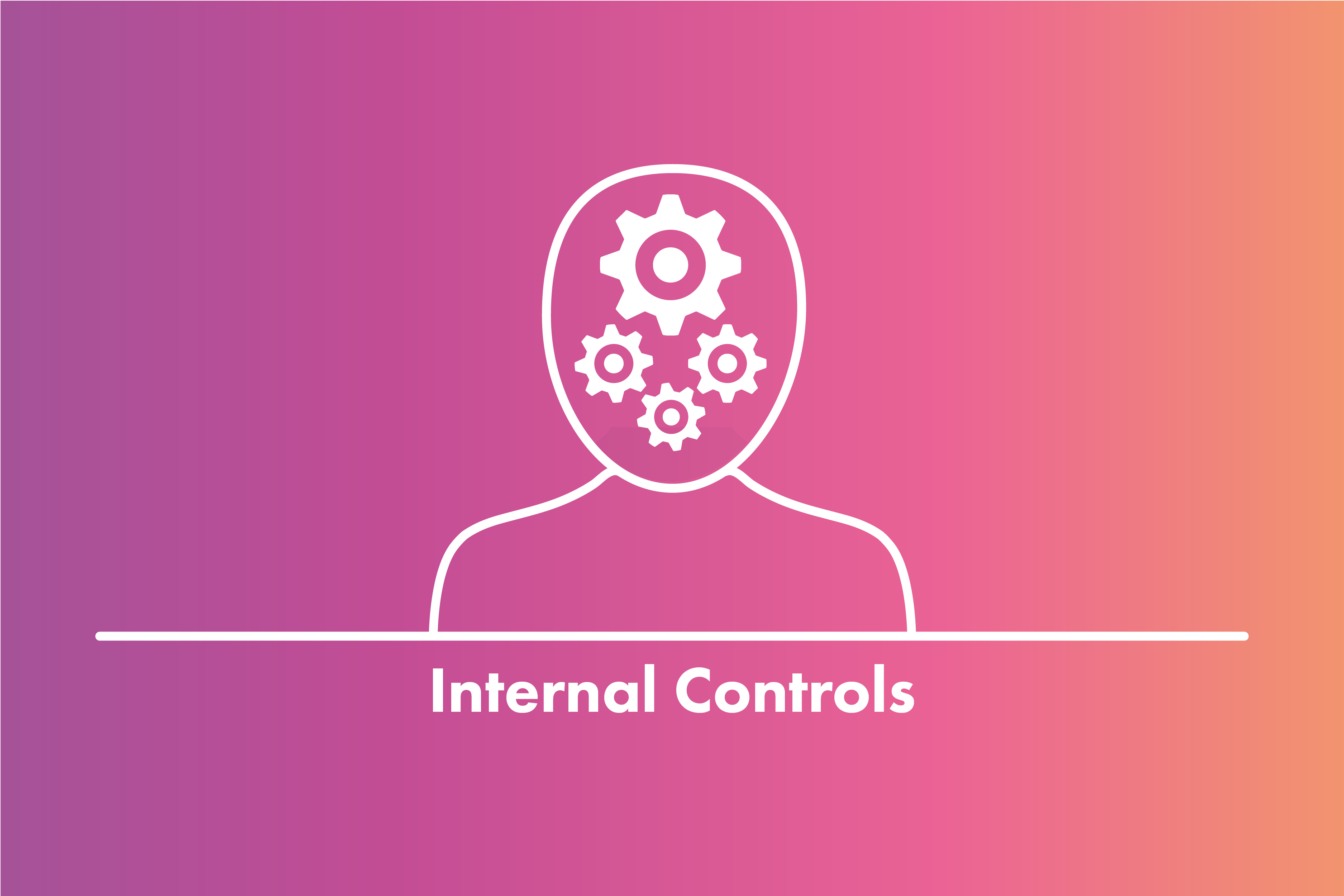 A diagram of a person with cogs and gears working inside their head. Below is the text 'Internal Controls'.