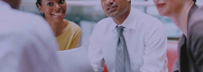 A group of business professionals communicating effectively