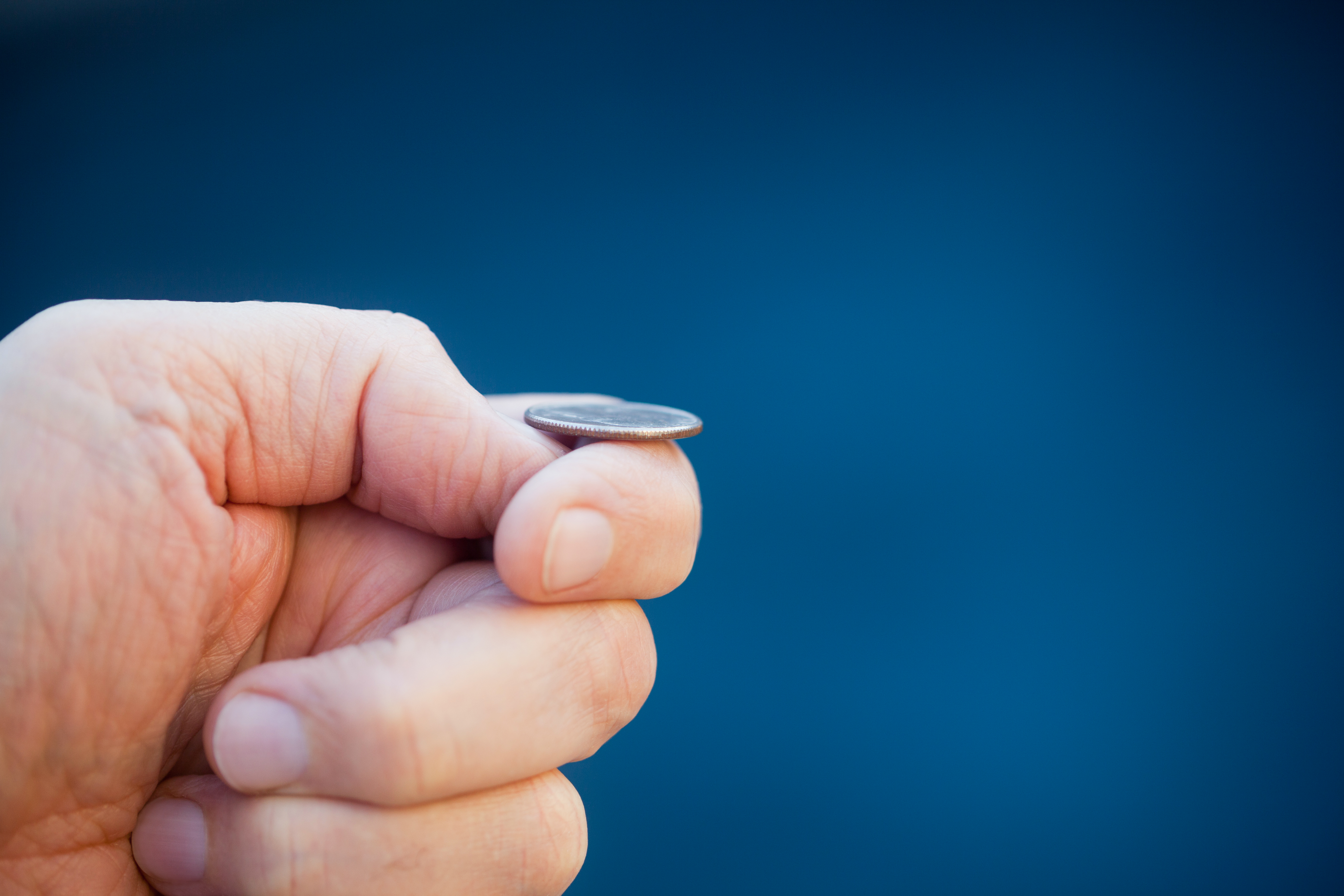 A coin being flipped.