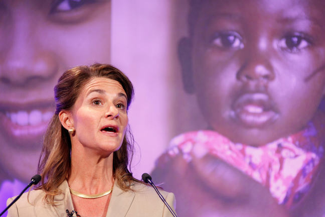 Image of Melinda Gates speaking at the London Summit on Family Planning