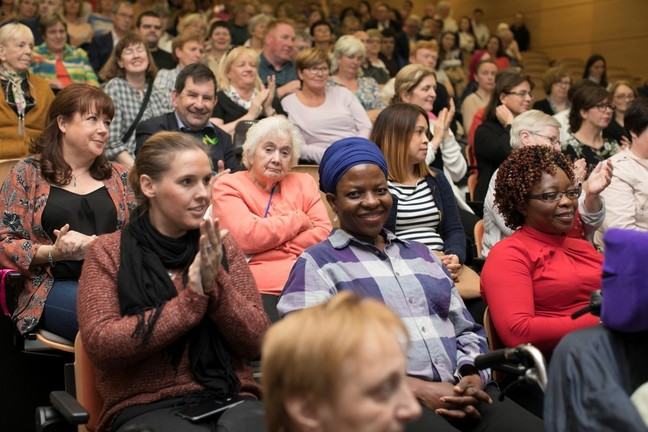 Group of people at a lecture theater