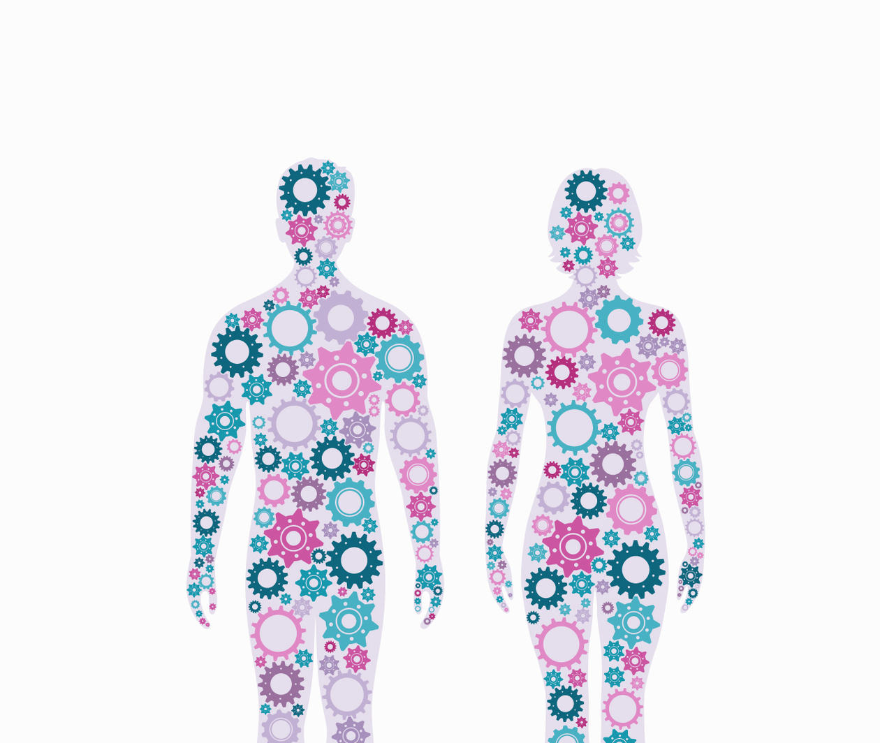 Image showing male and female figures made of cogs