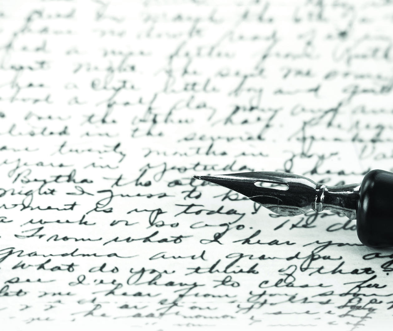 Image showing ink handwriting and fountain pen