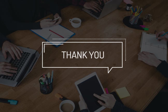 Thank you message
