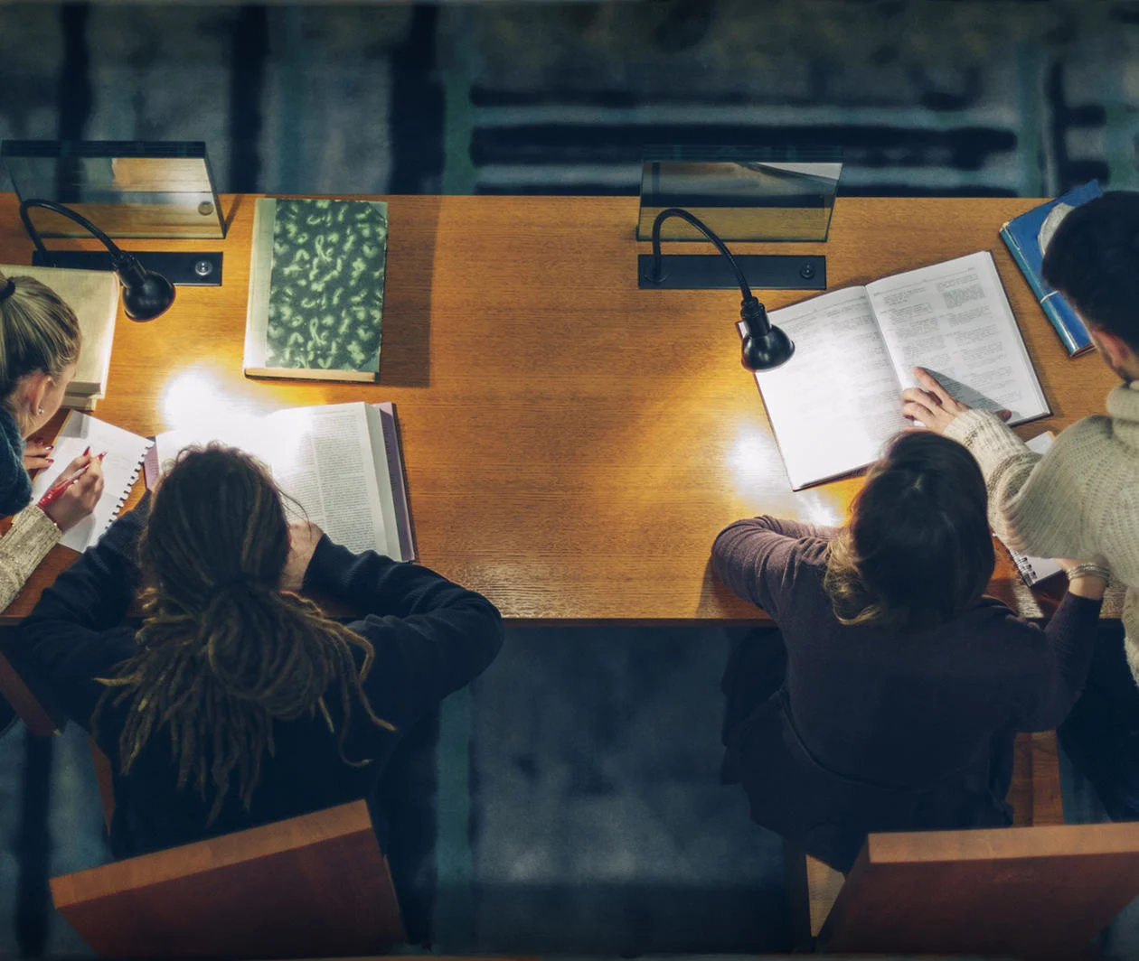 Students studying and planning their PhD proposals