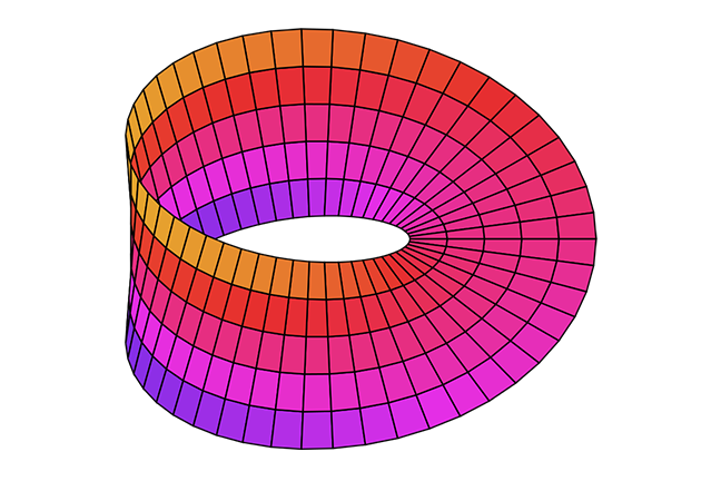 Picture of a Mobius band in bright colors