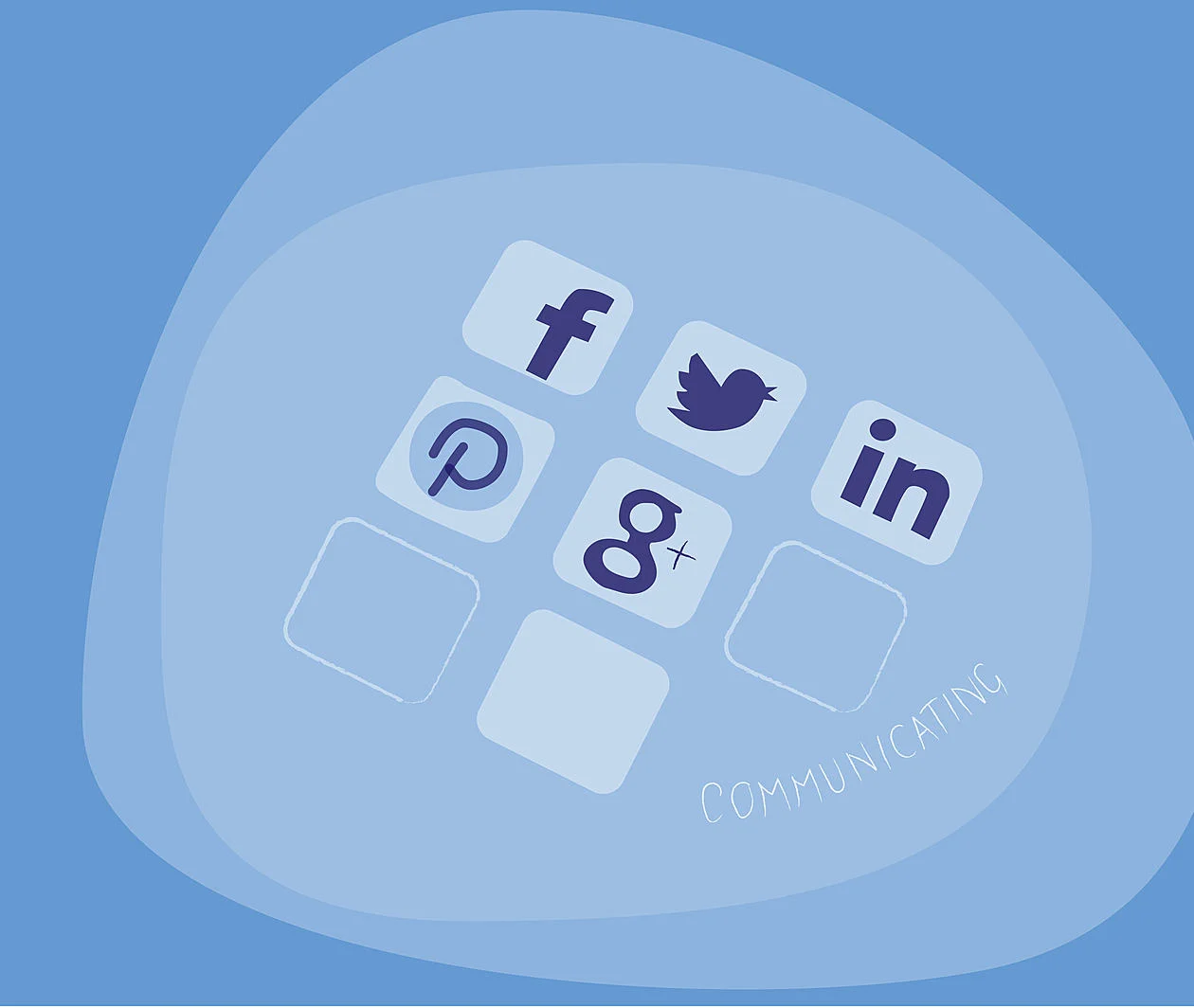 A series of social media icons