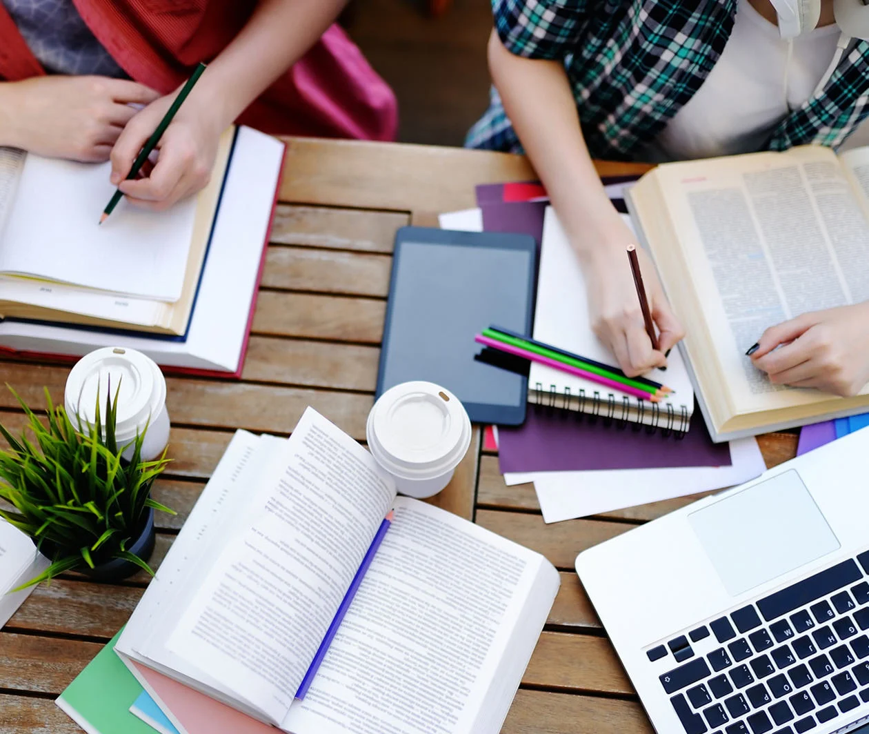 Students studying together