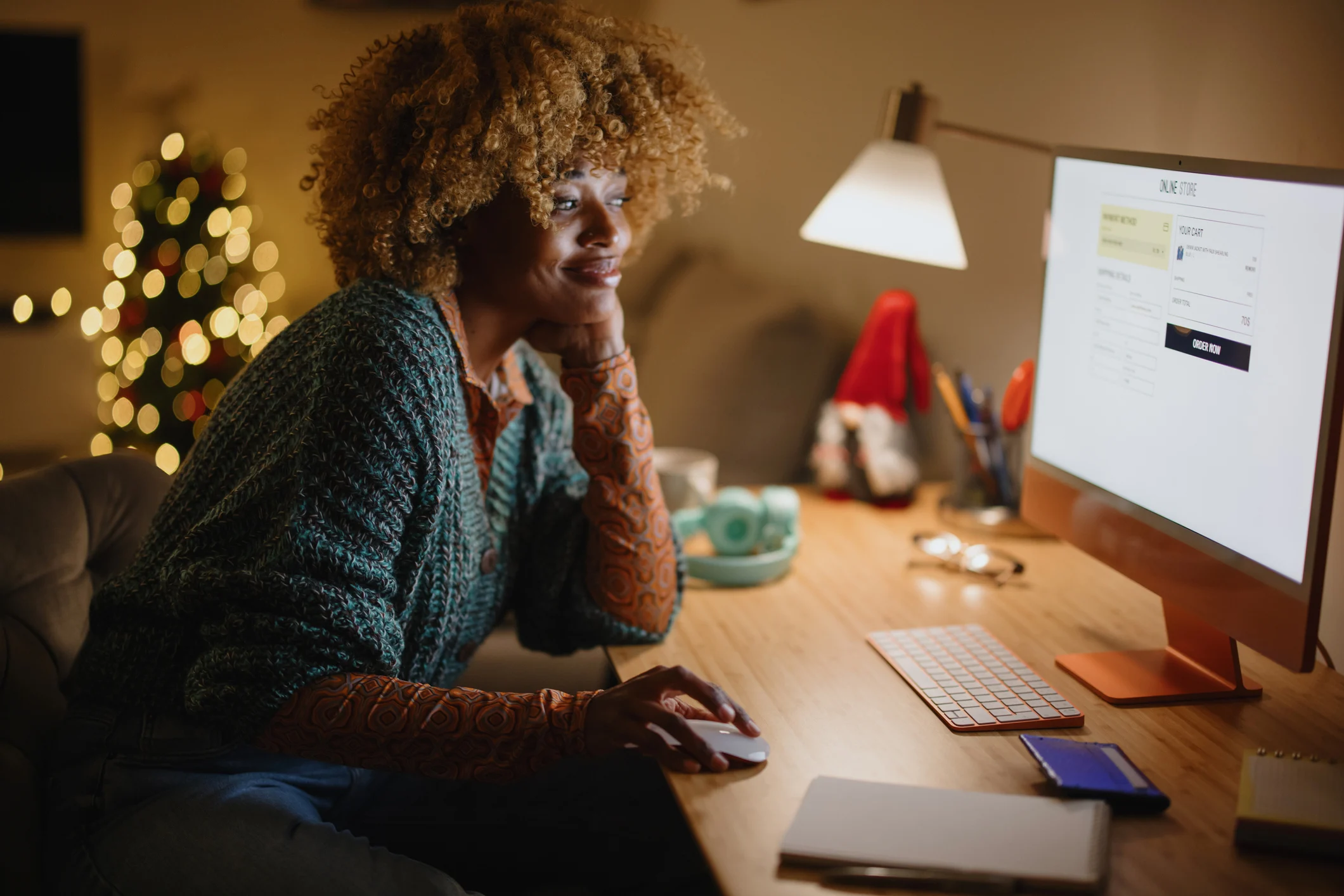 A person browsing a shop online.