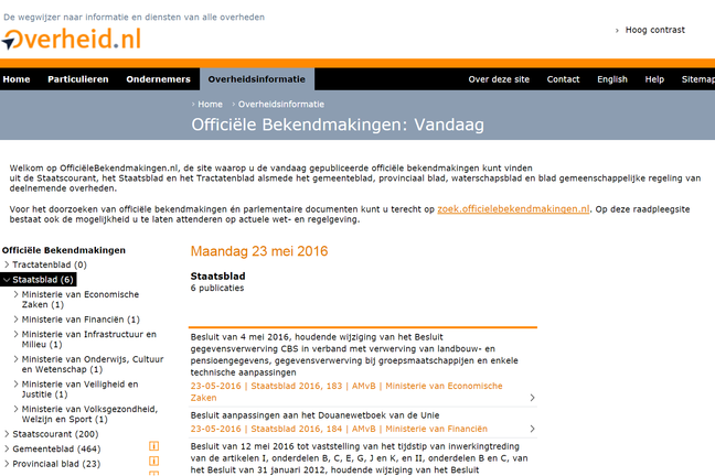 Staatsblad op officielebekendmakingen.nl