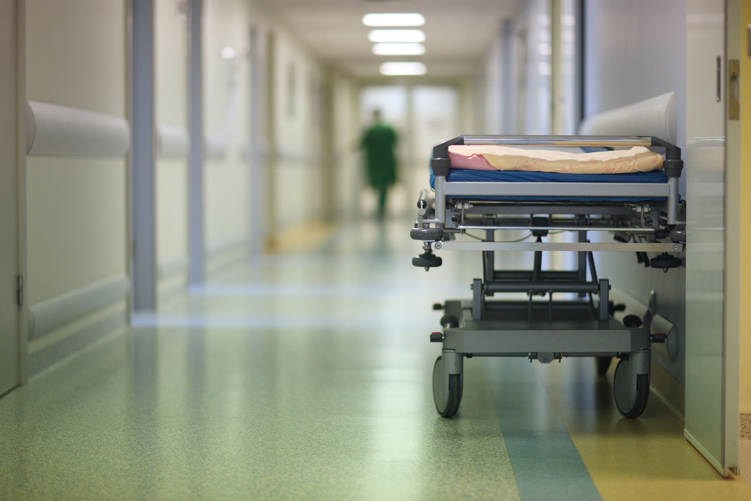 A trolley in a hospital.