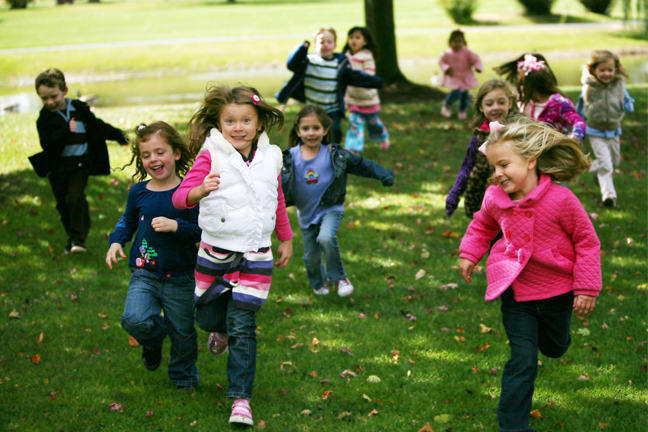 Children running